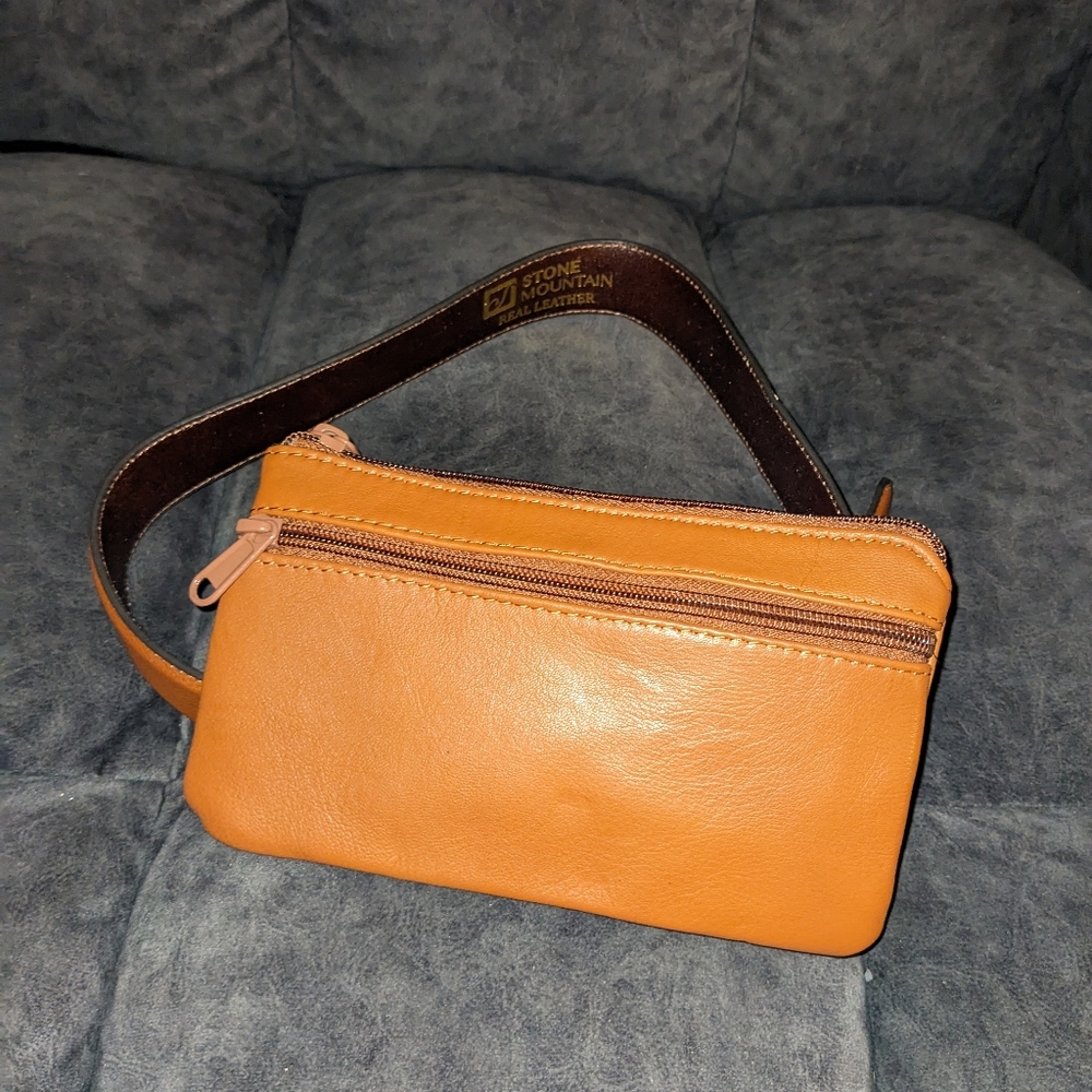 Stone Mountain Tan Leather Waist Belt Wallet Bag Small 30-32